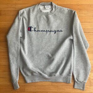 Champion "Champagne" Parody Sweater Size S, Grey